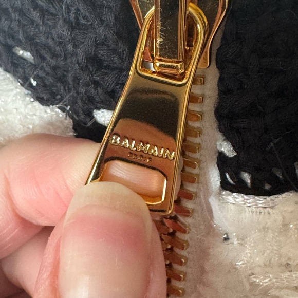 Balmain Embellished Black & White Tweed Mini Dress Size 40 – Like New - Picture 13 of 16